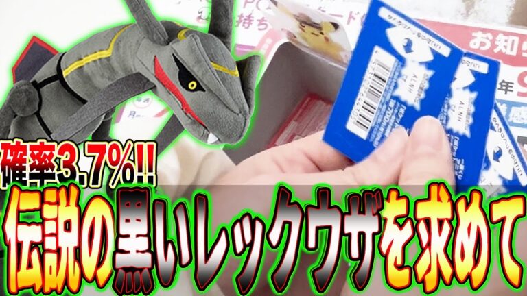 【ポケモン一番くじ】A賞”黒いレックウザ”出るまで引き続けたら女が壊れた。