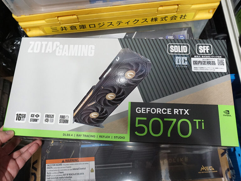 2スロット仕様の「ZOTAC GAMING GeForce RTX 5070 Ti SOLID SFF OC」が登場