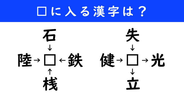 □に入る漢字はなんでしょう　空欄を埋めて熟語を作る“漢字パズル”に挑戦しよう