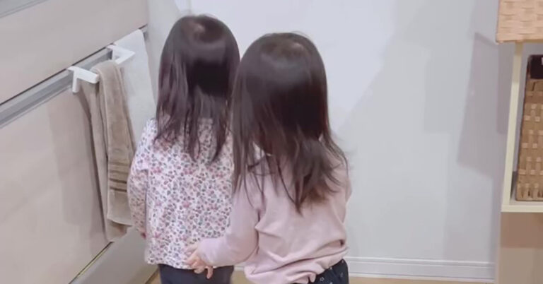 「もうたまらんのぉ」1歳双子、妹が姉を遊びに誘ったら……　ずっと見てしまう“謎の遊び”に「心が洗われました」