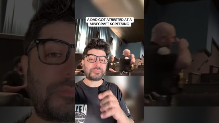 Dad gets arrested at Minecraft movie screening during TikTok scene #Minecraft #Chickenjockey #Shorts