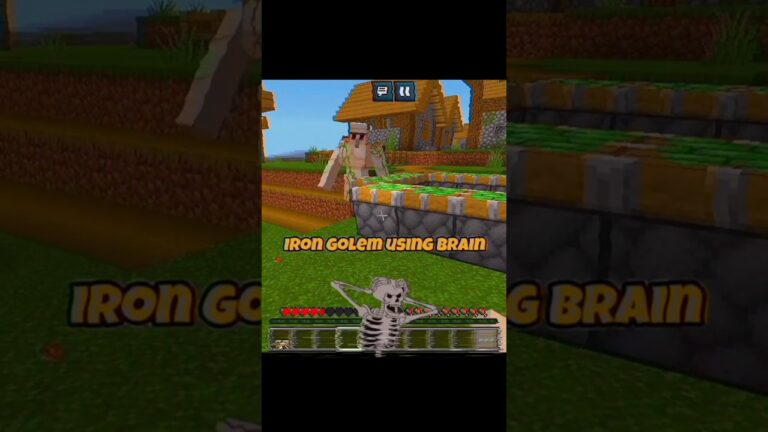 iron golem using brain#minecraft #minecraftmeme #gaming #minecraftbuilding