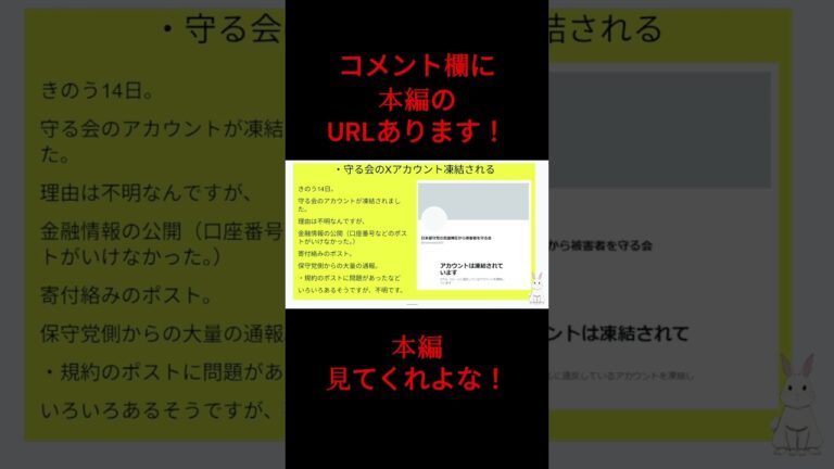 守る会のXアカウント凍結される保守党は街宣で昨日も元気に地域ディスり昨日発表の政党支持率（日テレ＆読売と共同とNHK） #shorts