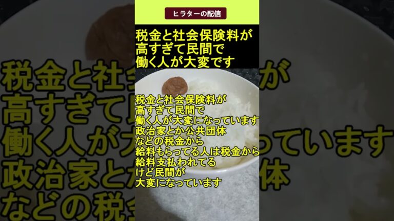 税金と社会保険料が高すぎて民間で働く人が大変になっています 2025.04.25 ヒラターの配信 ショート #shorts