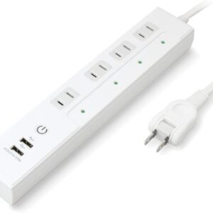 STYLED USB充電ポート付き スマートタップ AC4口 USB2ポート 合計3.1A コード 2m 遠隔操作 2.4GHz Wi-Fi接続 一括スイッチ Alexa Google home Echo タイマー スマートプラグ コンセント 省エネ (コンセント4口＋USB2ポート)