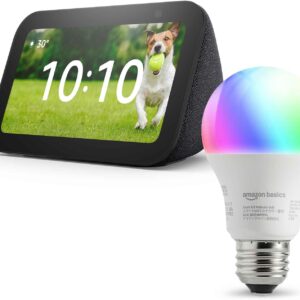 【セット買い】Echo Show 5 (第3世代) チャコール + Amazonベーシック スマートLED電球 (E26・60W形相当 800lm・調光・調色タイプ)