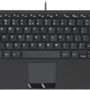Perixx ペリックス PERIBOARD-525US タッチパッド付きキーボード 有線 ミニ USB パンタグラフキー 28.4x18.2x2.8cm USBハブ2個搭載 US配列