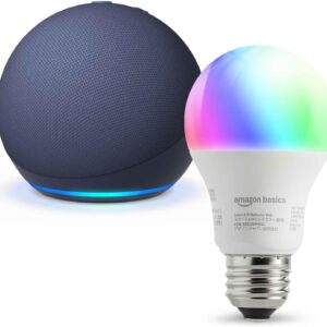 【セット買い】Echo Dot (第5世代) ディープシーブルー + Amazonベーシック スマートLED電球 (E26・60W形相当 800lm・調光・調色タイプ)
