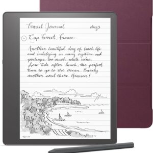 【セット買い】Kindle Scribe キンドル スクライブ (16GB) 10.2インチディスプレイ Kindle史上初の手書き入力機能搭載 スタンダードペン付き【純正レザー 折りたたみカバー (マルベリー) セット】