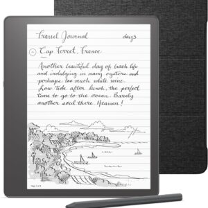 【セット買い】Kindle Scribe キンドル スクライブ (32GB) 10.2インチディスプレイ Kindle史上初の手書き入力機能搭載 プレミアムペン付き【純正ファブリック 折りたたみカバー (ブラック) セット】