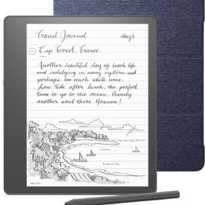 【セット買い】Kindle Scribe キンドル スクライブ (32GB) 10.2インチディスプレイ Kindle史上初の手書き入力機能搭載 プレミアムペン付き【純正ファブリック 折りたたみカバー (ブルー) セット】