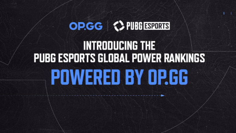 Op.ggを搭載したPUBG eSportsグローバルパワーランキングの紹介