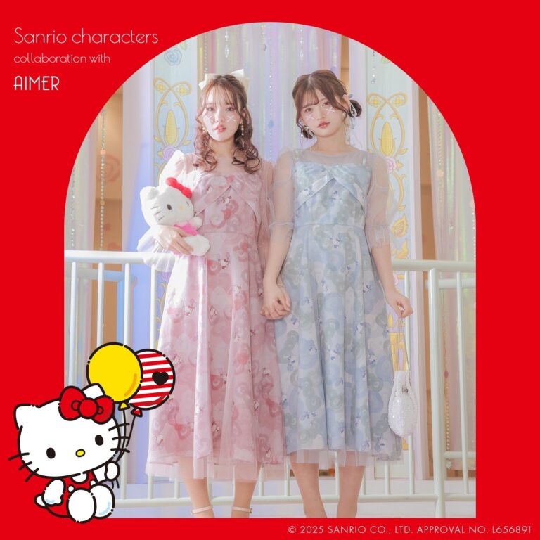 「サンリオ×AIMER」ハローキティ・マイメロディ・クロミとコラボ！ワンピース＆バッグが発売決定