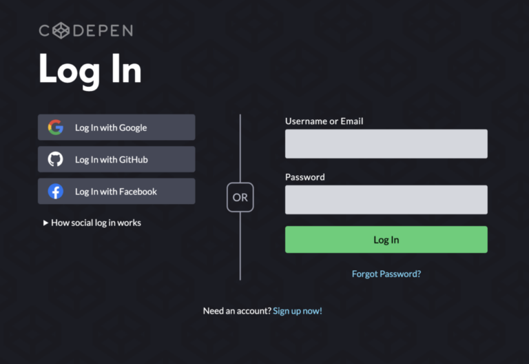 Googleログイン –  Codepen