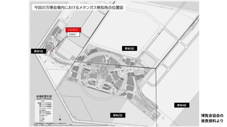 万博会場でまたメタンガスを検知
