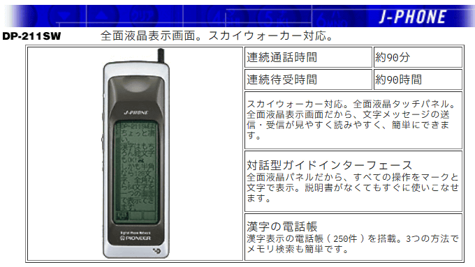 絵文字搭載！J-PHONE「DP-211SW」の魅力とは？