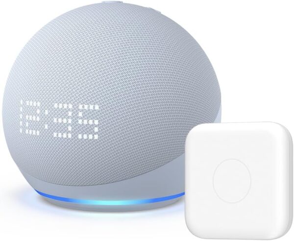 【セット買い】Echo Dot with clock (第5世代) 時計付き クラウドブルー + Nature スマートリモコン Remo nano