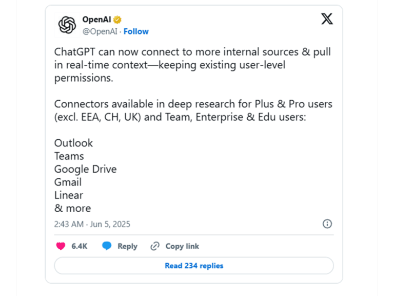 「ChatGPT、GmailやTeamsと連携開始！」