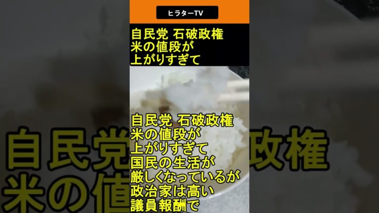 自民党 石破政権 米の値段が上がりすぎて 2025.06.04 ヒラターTV ショート #shorts
