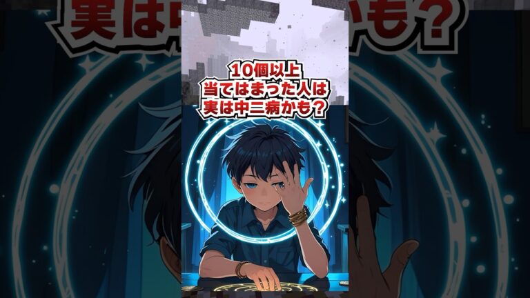 中二病の可能性がある人はこれに当てはまるらしい？