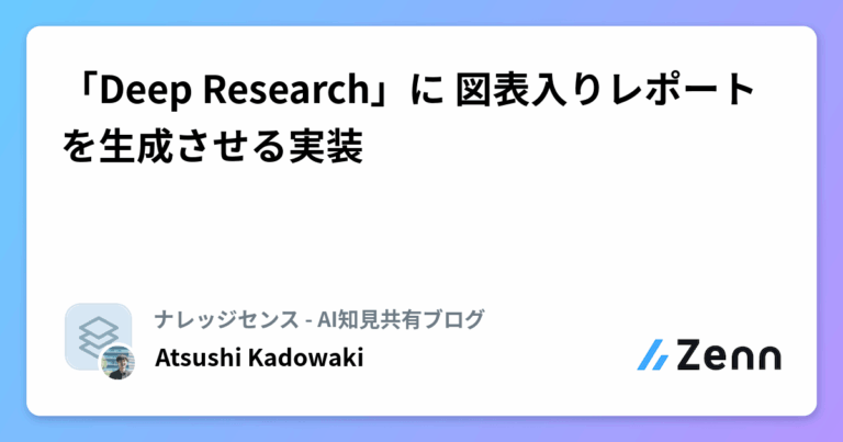 「Deep Research」に 図表入りレポートを生成させる実装