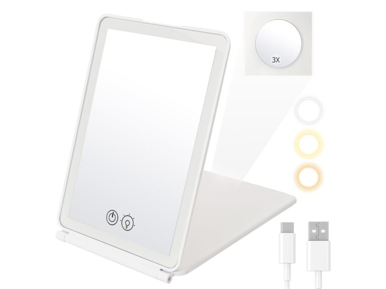 「女優ライト付き卓上鏡、バッテリー内蔵！」