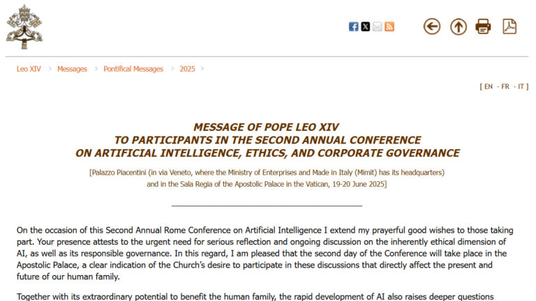 教皇、AI進化に警鐘！倫理基準の必要性提言
