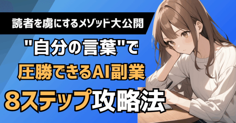 AI副業で圧勝する！読者を虜にする"自分の言葉"8ステップ攻略法ゆうすけAI×Kindle出版アカデミー