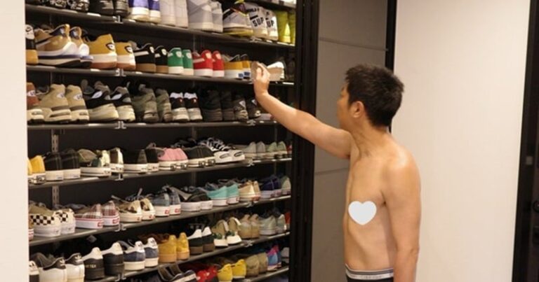 「尾形家の新居、圧巻のシューズ展示！」