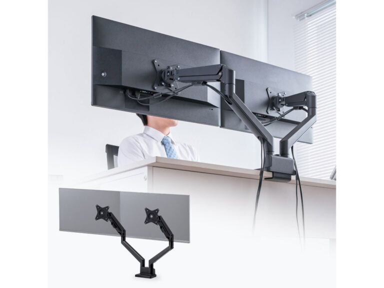 「短いクランプで快適デュアルモニター！」