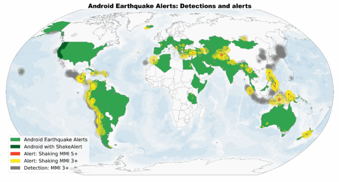 「Android地震警報、25億人が安全に！」