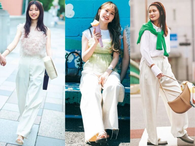 夏の白ワイドパンツ活用法17選！