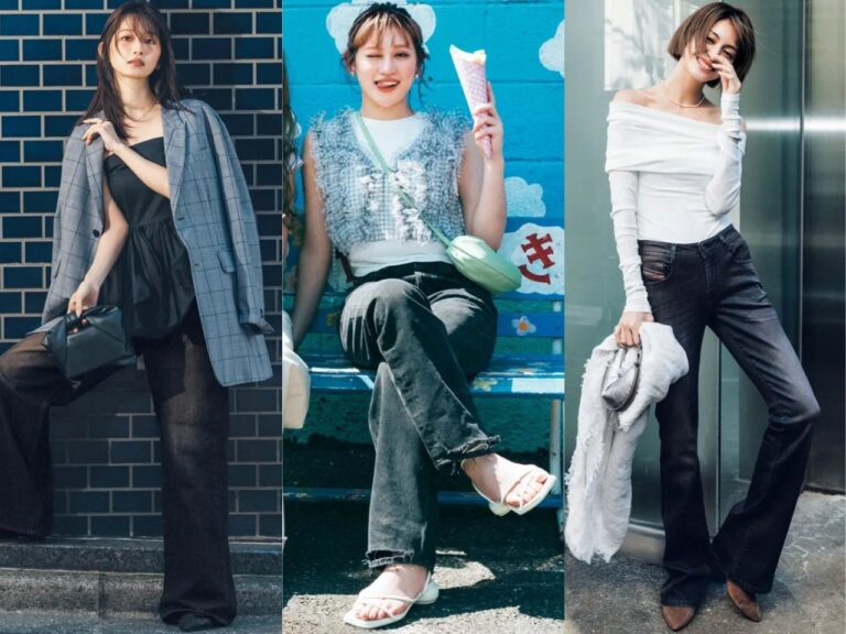 「黒ジーンズ着こなし18選！着やせ効果も」