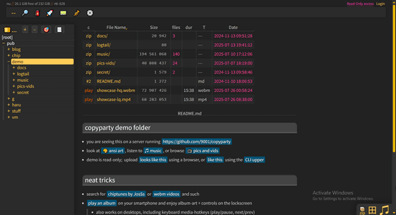 copyparty demo