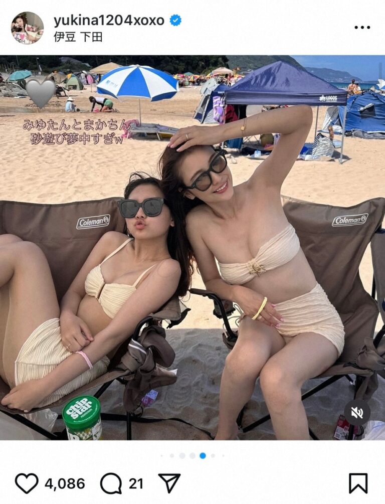 「木下優樹菜、愛娘とビーチ満喫！スタイルも大絶賛」