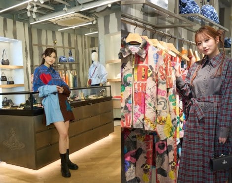 Vivienne Westwood RED+MAN（レッドアンドマン）ラフォーレ原宿店に来場した（左から）めるる、希空