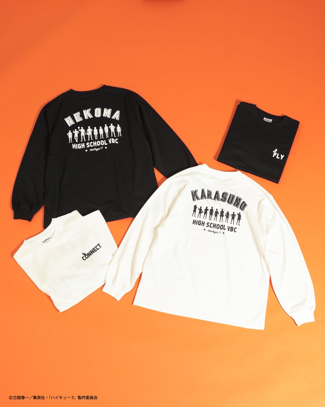 モノクロプリント長袖Tシャツ