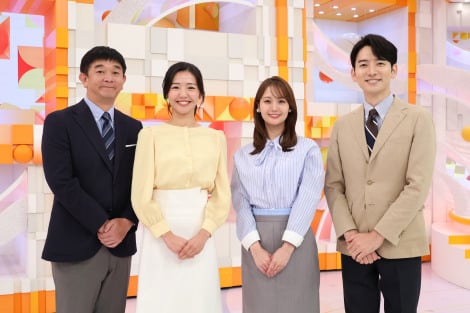 スポーツキャスターに就任した浅倉美恩アナ（左から2人目） （C）フジテレビ