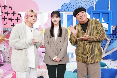 4日放送『サクサクヒムヒム』に出演する佐久間大介、久保史緒里、日村勇紀（C）日本テレビ